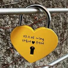 남산 하트 자물쇠 각인 커플 사랑의자물쇠 남산타워 커스텀 다이어리 저금통, 1개