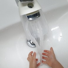 욕실 수전 워터탭 어린이 세면대 유아 수도꼭지 연장 손씻기, 세면대 손씻기 수도꼭지 연장 워터탭 화이트, 1개