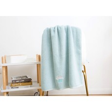 수건 공장 직판 순면 날씨 목욕 수건 선물 증정 편안하고 부드러운 흡수 두께 성인 목욕 수건, 파란색, 70*140, 1개