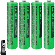 4팩 BK-40AAB Ni-MH 파나소닉용 AAA 충전식 배터리 파나소닉 무선 전화기 리모컨 전자제품용 1.2v 400mah 배터리, 400mah-4 pack, 4Pack