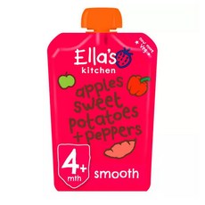 Ellas Kitchen 엘라스 키친 오가닉 사과 고구마 파프리카 퓨레 이유식 파우치 4개월 이상 120g 6팩, 6개