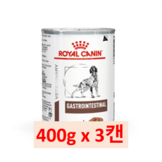 로얄캐닌 독 가스트로 인테스티널 캔 400g x 3캔 / 로우펫 X, 3개 - 로얄캐닌가스트로