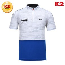 [K2] 남성 OSSAK (오싹) 배색 집업 반팔 티셔츠 WHITE KMM19281W3