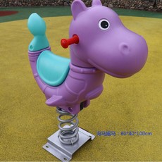 스프링 목마 흔들말 유치원 야외 놀이터 캠핑장 펜션, 하마 로커 (보라색), 1개