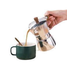 SanBeans 커피 메이커 알루미늄 Mocha Espresso Percolator Pot Coffee Maker Moka Makers 냄비(Silver), 1개, Silver