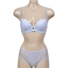 폭스 망사 포인트 3/4컵 2중 보정 D컵 브라세트X1EA 여성브라 브라팬티세트 브라렛 여성속옷 노와이어브