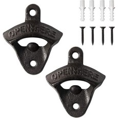 2PCS 주철 벽걸이 병따개 빈티지 러스틱 홈 가든 바 KTV 호텔 HE06용 셀프 탭 나사 포함, 2개