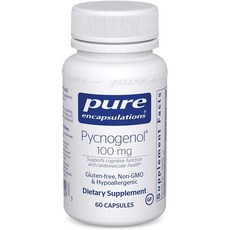 직구 피크노제놀 순수 캡슐화 - Pycnogenol 100mg - 혈관 건강 증진 및 항산화 지원 제공을 위한 저자극성 보충제 - 60캡슐, 1set, 상세참조
