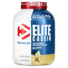 Dymatize 엘리트 카제인 부드러운 바닐라 4 lb (1.8 kg), 1개, 기본, 1.8kg