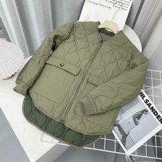 깔깔이 패딩 겨울 패딩점퍼 경량패딩 경량 점퍼 누빔, 1개, XS 그린