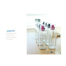 열탕소독 위생적인 투명 유리 오일병 간장병 시럽통, 1개, 블랙/사각