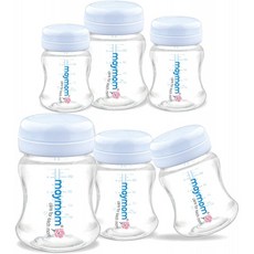 여행 모자와 밀봉 반지를 가진 Maymom 넓은 입 우유 저장 수집 병; Spectra S1 S2 Avent Natural Avent 클래식 병 (6pc 4.7Oz, 단일옵션