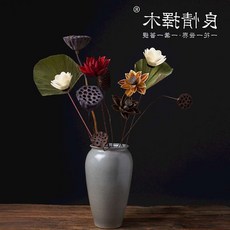 자이언트컴퍼니 부케 천연 말린꽃 프리저브드꽃다발 진짜 진열 장식품 연꽃 연봉 부처님 중국식 꽃꽂이 불계 실내 빅 빔, 말린꽃 가방 1（무함유화 보틀 ） 말린꽃 가방