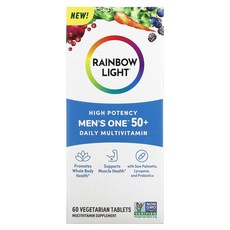 Rainbow Light Men's One 50세 이상 데일리 종합비타민 고효능 베지 정제, 60 개, 1개
