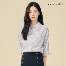 JJ지고트 스트라이프 블록 셔츠 블라우스 GP4M0BL921