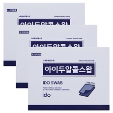 이도팜 아이두 알콜스왑 300매 일회용 알콜솜 소독솜 에탄올 개별포장, 1개, 300개입 - 이도팜