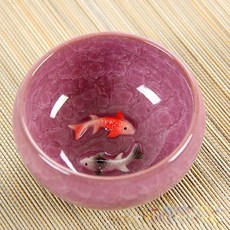 참신 3D 세라믹 더블 물고기 중국 차 큰 컵 딱딱 유약 여행 차 그릇 쿵푸 차 컵 SetChinese 도자기 찻잔 세트, 하나, 04, 1개