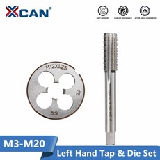 XCAN-왼손 기계 탭 앤 다이 세트 M3 M6 M8 M10 M12 M14 M16 M18 M20 미터법 나사산 드릴 머신 플러그 2 개, [09] 2개 M14x1.0 Set