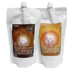 수윤프리미엄 스피드 칼라크림 1제500g 2제 500g/NO암모니아 한방염색약, 1개, 암갈색