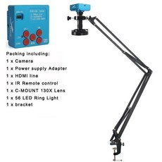 스마트폰망원렌즈 에이펙셀18배율 48mp 4k 1080p hdmi usb 산업용 비디오, f 4k hdmi usb, 4k 카메라 세트, 1개