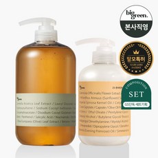 빅그린 탈모 시카샴푸 1000ml+23센서티브 트리트먼트 500ml 세트