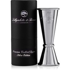 스테인레스 스틸 일본식 지거 세트 1oz 2oz 싱글 및 더블 지거 샷 푸어 러 실버. Liquor 측정 또는 칵테일 제작을위한 완벽한 바 도구 by lillywhite ＆ brown 선물 상자, Silver