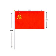 10 소련 국기 흔드는 로트당 깃발 개 14x21cm 손으로 연방 사회주의, 14 x 21cm, 1, 1개