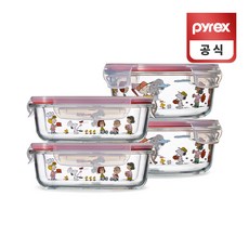 코렐 파이렉스 스누피 밀폐용기 630ml 620ml 4세트, 4개