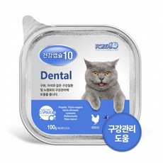 포르자10 건강캡슐 덴탈 고양이 습식사료 구강관리 100g X 16개, 없음 - 포르자10