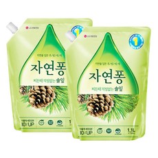 자연퐁 찌든때 걱정없는 솔잎 리필형 주방세제, 1.1L, 2개