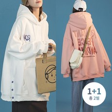 [2] 데일로엔 여성용 ROAN 레터링 기모 후드 2 가을 겨울 후드집업 맨투맨 리뷰후기