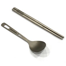 캠핑 등산 백배킹 휴대용 티타늄 수저 젓가락 세트 커틀러리, 단일수량