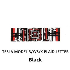 테슬라 모델 3 Y S X용 PLAID 로고 자동차 스티커 액세서리 2023 금속 문자 테일 태그 그리드, 01 Black