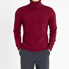 에버페이스 남성 캐시 케이블 목폴라 꽈배기 니트 스웨터
