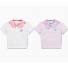 베네통 키즈 QATS15431-우븐카라반팔티셔츠 매장정품