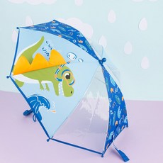 다이몬쥬 스노클링 공룡 우산 살길이 40cm 유아 남아 어린이 투명창 입체 우산