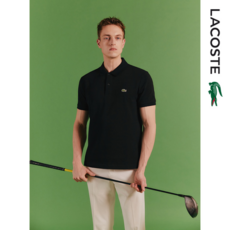 라코스테 LACOSTE 남여공용 슬림핏 반팔 카라티 블랙