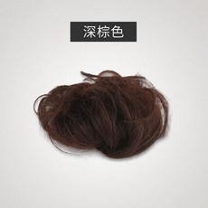 올림머리 당고머리 가발 쪽머리 승무원 한복 내추럴 똥머리 가채 부분가발, 한개옵션1, 컬리 헤어 백-다크 브라운
