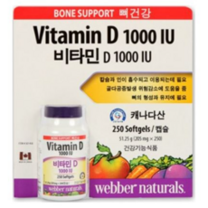  코스트코 웨버네츄럴 비타민D 1000IU 205mg x 250캡슐 250정 2개  상품 이미지