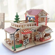 틴케이스 오르골 키트 복층 여자 조립 미니어처 diy 모델 하우스 빌라 완구입