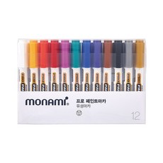 모나미 프로 페인트마카 12색 세트, 1개 - 락카펜