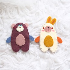 오렌지토끼 포도곰 거울인형 DIY 펠트공예 바느질, 포도곰군 - 태교바느질인형토끼