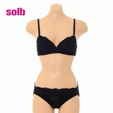 솔브 솔브 블랙 자가드 노와이어 브라(C컵) 햄팬티 세트 SBRC969.SPTC969H
