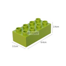 MARUMINE 큰 벽돌 2x4 Duplo 블록 30 개/몫 클래식 세트 교육 기술 장난감 아이들을위한 선물 DIY 빌딩 벽, 01 라이트 그린