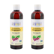 Aura Cacia 아우라카시아 하모나이징 포도씨오일 Harmonizing Grapeseed 16oz(473ml) 2팩, 1개