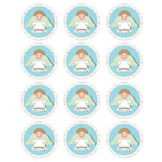 나의 첫 영성체 스티커 교회 소녀 성경 세례 파티 장식 용품 베이비 샤워, 01 A_01 24pcs