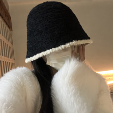 보보니 라인 뽀글이 겨울 벙거지 모자