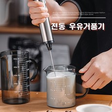 핸디형 전동 우유거품기 휘핑기, 실버