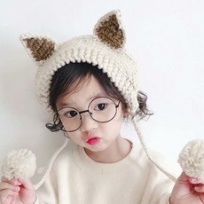 바나다 딸아이 선물 고양이 귀 따뜻한 귀도리