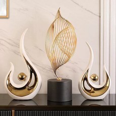 현대 홈 장식 가벼운 럭셔리 거실 술장 현관 TV장 사무실 책장 집들이선물 악세사리, E화이트골드:봉황우비+풍수기3종세트